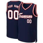 Custom Navy White-Gray Classic Tops Basketball Jersey