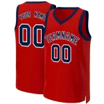 Custom Red Navy-White Classic Tops Basketball Jersey