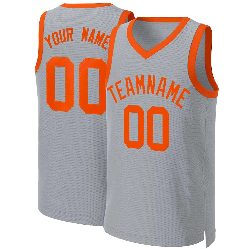 Custom Gray Navy Classic Tops Basketball Jersey