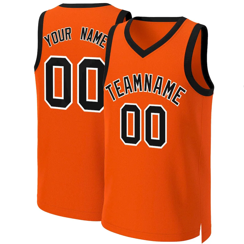 Custom Orange Navy-White Classic Tops Basketball Jersey