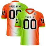 Custom Neon Green White-Orange Personalized Gradient Fashion Authentic Football Jersey
