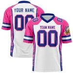 Custom Royal Pink Gradient Personalized Side Pattern Authentic Football Jersey