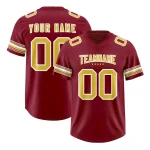 Custom Red Old Gold Retro Personalized Sleeve Line Authentic Football Jersey