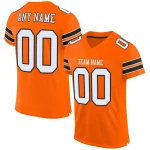 Custom Orange White-Black Classic Style Mesh Authentic Football Jersey