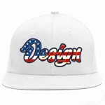 Custom White Vintage USA Flag-Gold Flat Eaves Sport Baseball Cap Design for Men/Women/Youth