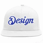 Custom White Royal-White Flat Eaves Sport Baseball Cap Design for Men/Women/Youth