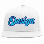 Custom White Light Blue-purple Flat Eaves Sport Baseball Cap Design for Men/Women/Youth