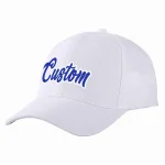 Custom White Royal-White Curved Eaves Sport Baseball Cap Design for Men/Women/Youth