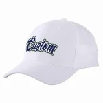 Custom White Navy-White Curved Eaves Sport Baseball Cap Design for Men/Women/Youth