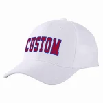 Custom White Red-Royal Curved Eaves Sport Baseball Cap Design for Men/Women/Youth