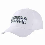 Custom White Navy-White Curved Eaves Sport Baseball Cap Design for Men/Women/Youth
