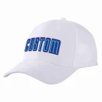 Custom White Light Blue-Purple Curved Eaves Sport Baseball Cap Design for Men/Women/Youth