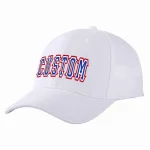Custom White Royal-White Curved Eaves Sport Baseball Cap Design for Men/Women/Youth