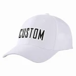 Custom White Black-White Curved Eaves Sport Baseball Cap Design for Men/Women/Youth