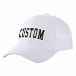 Custom White Black-White Curved Eaves Sport Baseball Cap Design for Men/Women/Youth