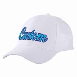 Custom White Light Blue-Purple Curved Eaves Sport Baseball Cap Design for Men/Women/Youth