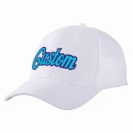 Custom White Red-Royal Curved Eaves Sport Baseball Cap Design for Men/Women/Youth