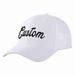 Custom White Black-White Curved Eaves Sport Baseball Cap Design for Men/Women/Youth
