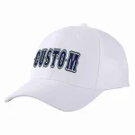 Custom White Navy-White Curved Eaves Sport Baseball Cap Design for Men/Women/Youth