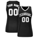 Custom Black White-Red Classic Tops Mesh Basketball Jersey for Women