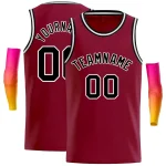 Custom Crimson Black-White Classic Tops Casual Basketball Jersey