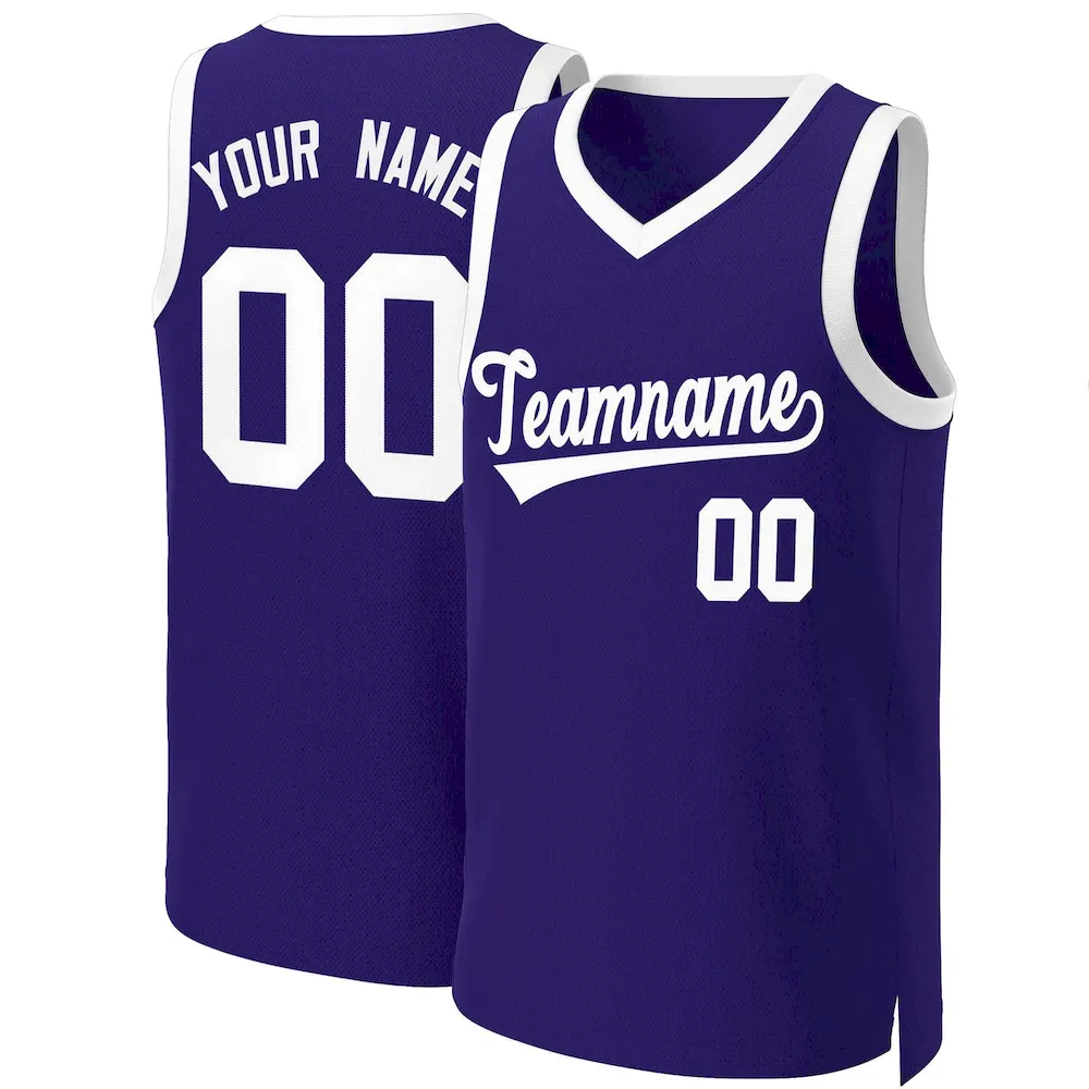 Custom White Royal Classic Tops Basketball Jersey