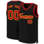 Custom Black Red-Yellow Classic Tops Basketball Jersey