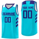 Custom Light Blue Purple Classic Tops Men Casual Basketball Jersey