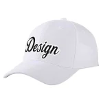 Custom White Black-White Curved Eaves Sport Design Baseball Cap