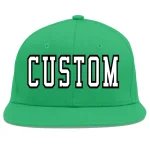 Custom Teal White-Gray Flat Eaves Sport Baseball Cap