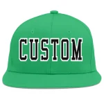 Custom Teal Gray-White Flat Eaves Sport Baseball Cap