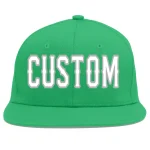 Custom Teal White-Gray Flat Eaves Sport Baseball Cap
