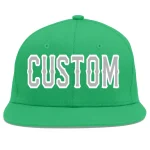 Custom Teal Gray-White Flat Eaves Sport Baseball Cap