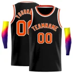 Custom Black Orange-White Classic Tops Casual Basketball Jersey