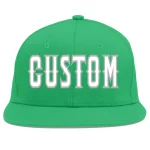 Custom Teal White-Gray Flat Eaves Sport Baseball Cap