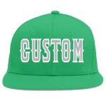Custom Teal Gray-White Flat Eaves Sport Baseball Cap