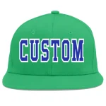 Custom Teal Red-Yellow Flat Eaves Sport Baseball Cap
