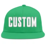 Custom Teal White-Gray Flat Eaves Sport Baseball Cap
