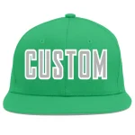 Custom Teal Gray-White Flat Eaves Sport Baseball Cap