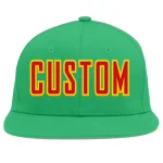 Custom Teal Red-Yellow Flat Eaves Sport Baseball Cap