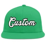 Custom Teal White-Black Flat Eaves Sport Baseball Cap