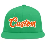 Custom Teal Old Gold-Black Flat Eaves Sport Baseball Cap