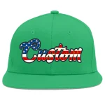 Custom Teal Vintage USA Flag-Gold Flat Eaves Sport Baseball Cap