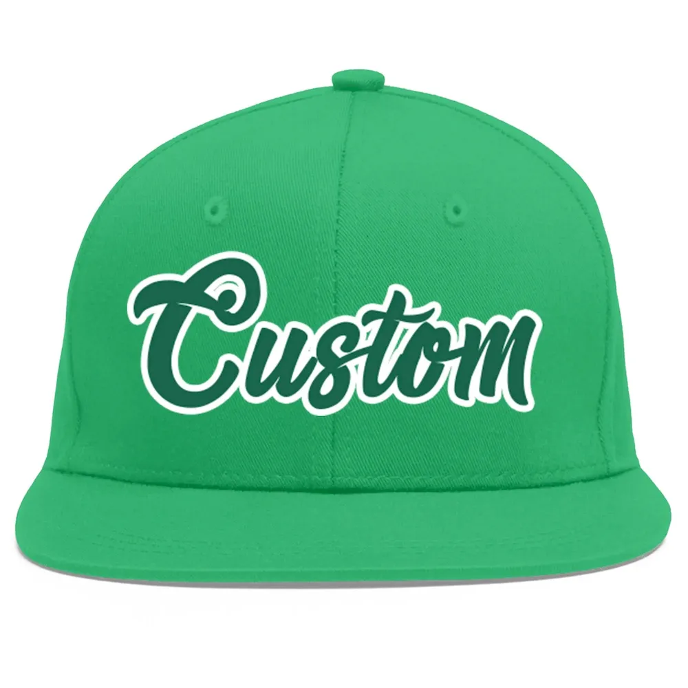 Custom Teal Gold-Black Flat Eaves Sport Baseball Cap
