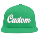 Custom Teal White-Gray Flat Eaves Sport Baseball Cap