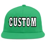 Custom Teal White-Black Flat Eaves Sport Baseball Cap