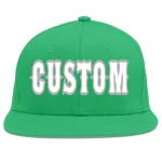 Custom Teal White-Gray Flat Eaves Sport Baseball Cap