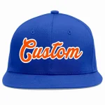 Custom Royal Orange-White Casual Sport Baseball Cap