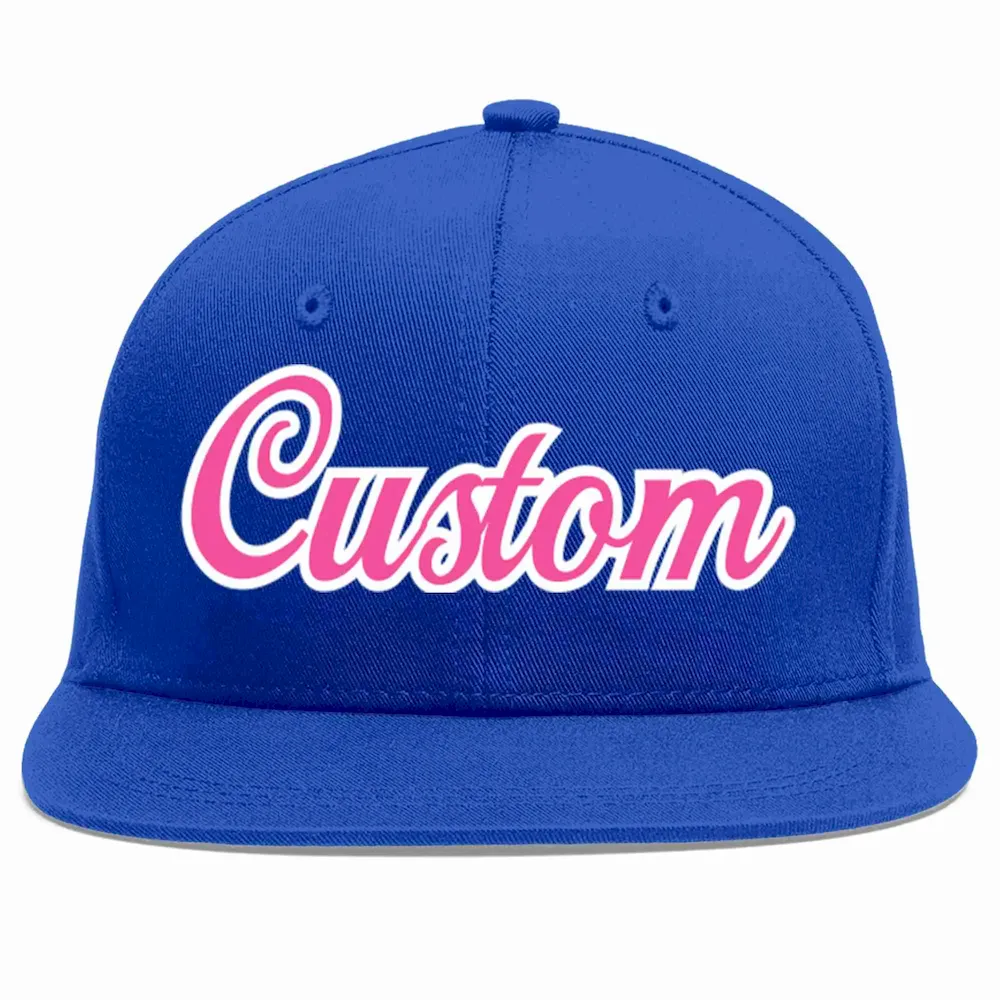 Custom Royal Pink-White Casual Sport Baseball Cap