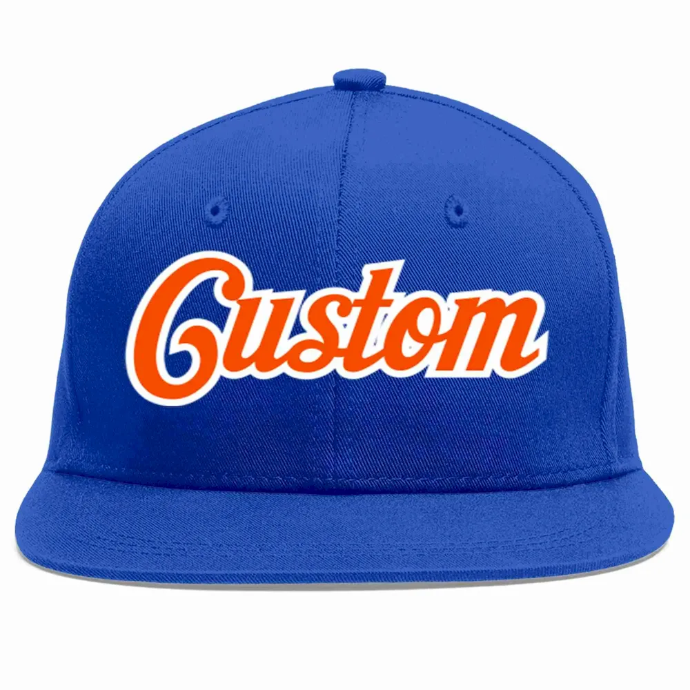 Custom Royal Orange-White Casual Sport Baseball Cap
